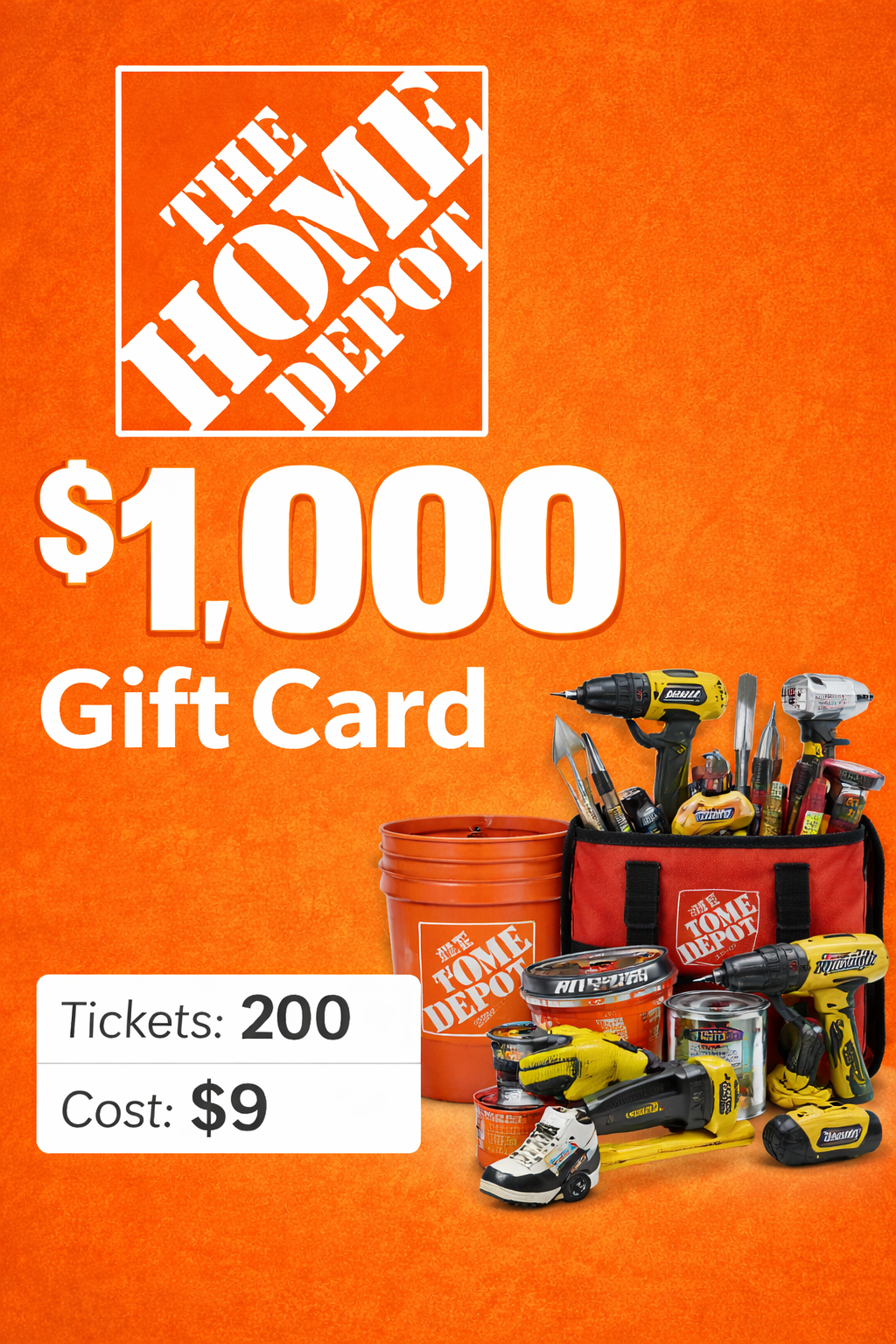 $1,000 Home Depot Gift Card (2627)