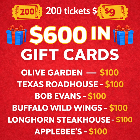 $100 Multiple Restaurant's Gift Card (2612)