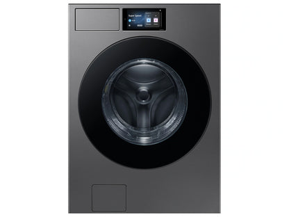 Samsung 5.3 cu. ft. Bespoke Ultra Capacity Vented All-in-One Washer Dryer Combo with Electric Dryer and AI Home in Dark Steel with 27 in Pedestal (2613)