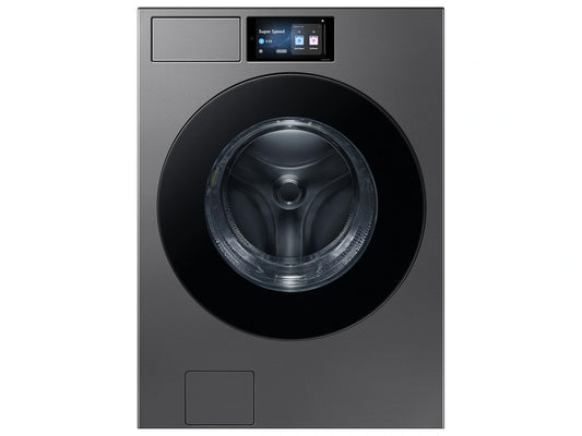 Samsung 5.3 cu. ft. Bespoke Ultra Capacity Vented All-in-One Washer Dryer Combo with Electric Dryer and AI Home in Dark Steel with 27 in Pedestal (2613)